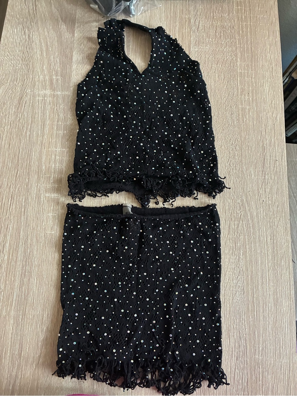 Girls' Black Sparkle Two-Piece Dress Set